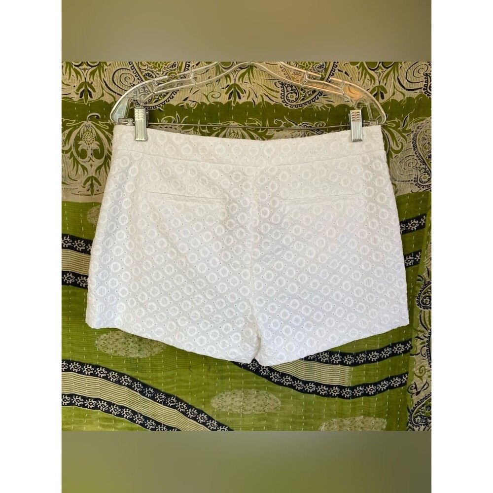 NWT Diane von Furstenburg White Fabiola Eyelet Cotton Country Club Shorts 10 - Picture 9 of 16